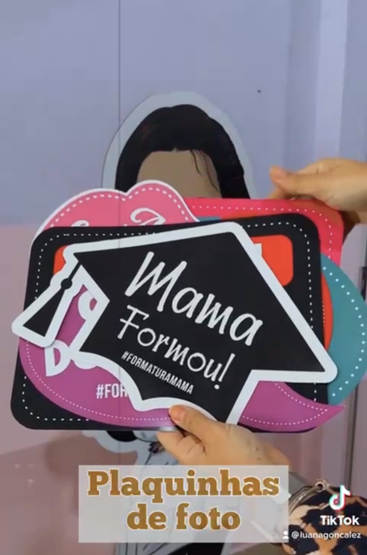Plaquinhas de foto personalizadas em PVC com recorte para formatura
