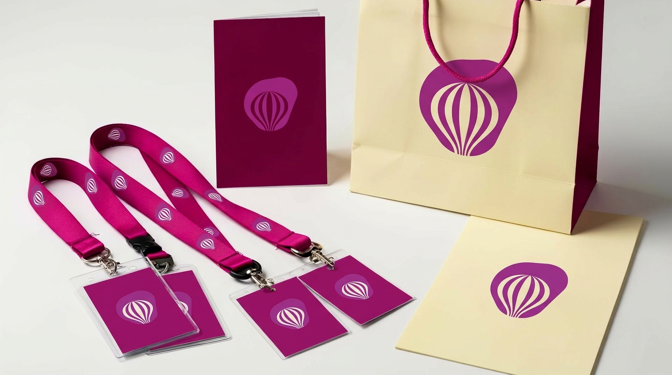 Crachás, cordões, tags e materiais para eventos